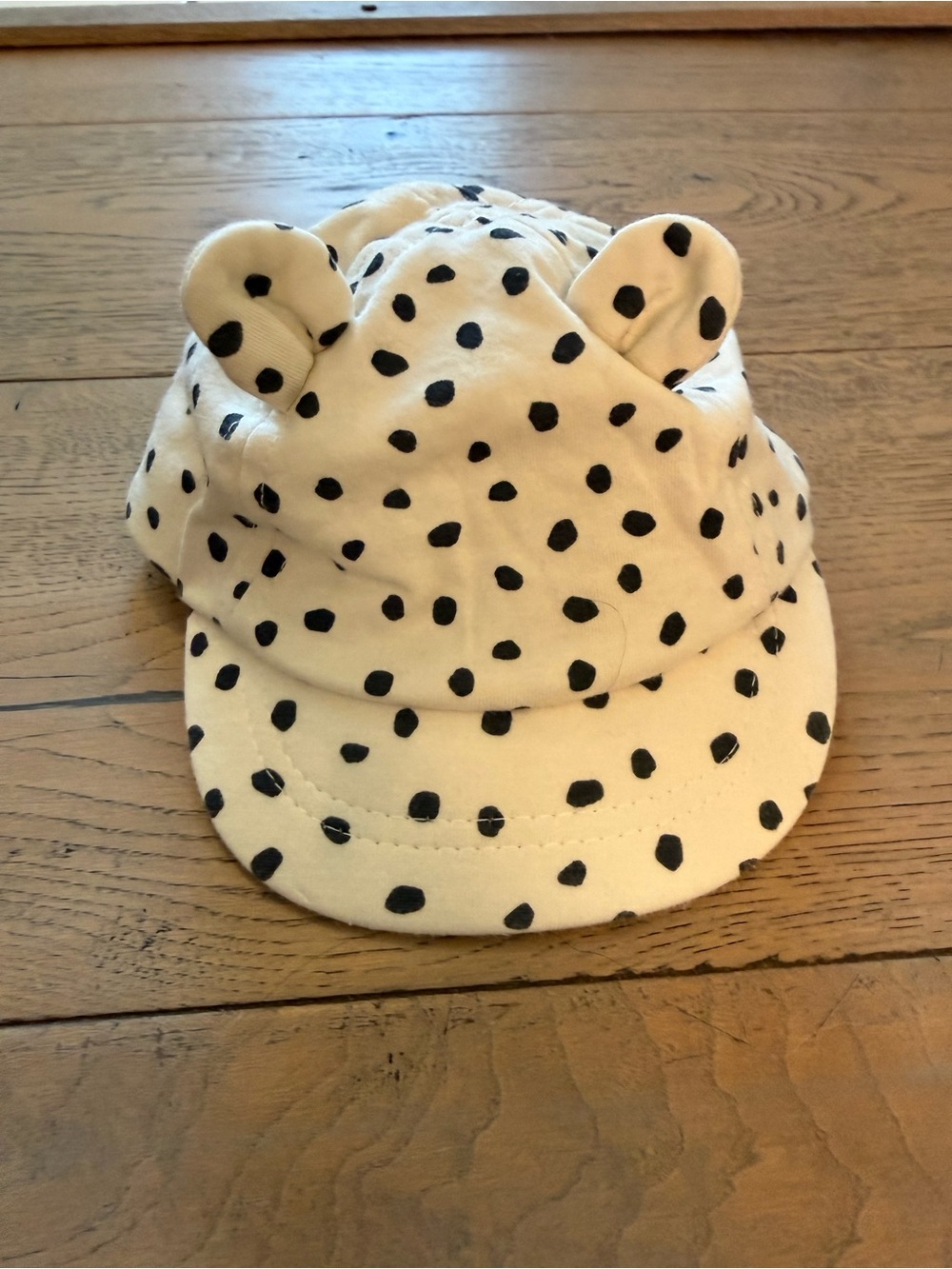 H&M Baby Dalmatian Polka Dot Bear Ear Baseball Cap 3-6M